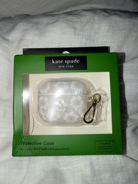 kate spade Floral Clear AirPods (3rd Gen) Protective Case with Gold Clip